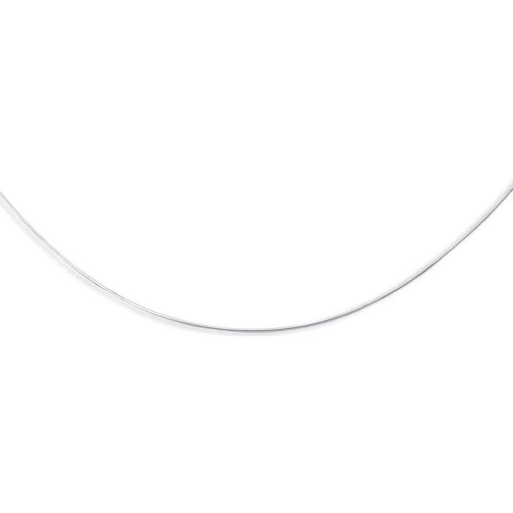 Sterling Silver Round Omega Necklace – 18" Length, 1.0mm